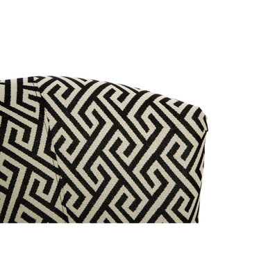 Orsina Regent Park Round Accent Chair – Black & Beige Greek Key