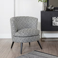 Orsina Regent Park Round Accent Chair – Black & Beige Greek Key