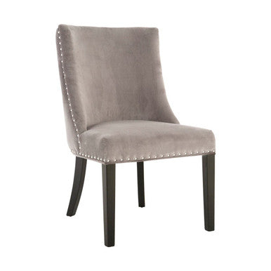 Orsina Regents Park Grey Velvet Dining Chair with Tufted Back