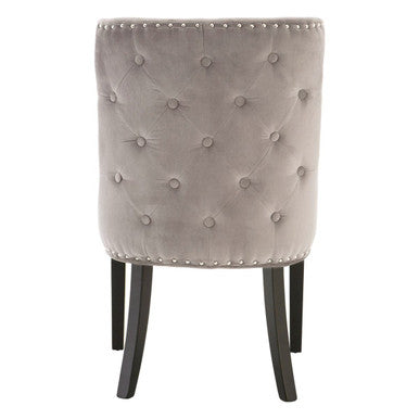 Orsina Regents Park Grey Velvet Dining Chair with Tufted Back