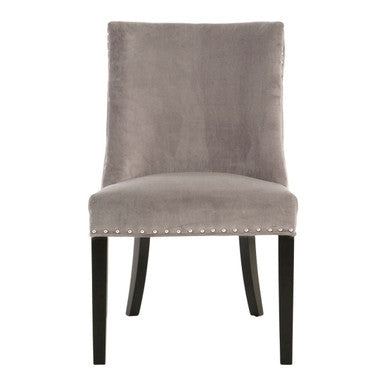 Orsina Regents Park Grey Velvet Dining Chair with Tufted Back