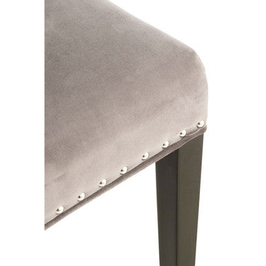 Orsina Regents Park Grey Velvet Dining Chair with Tufted Back