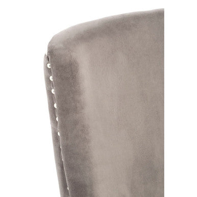 Orsina Regents Park Grey Velvet Dining Chair with Tufted Back
