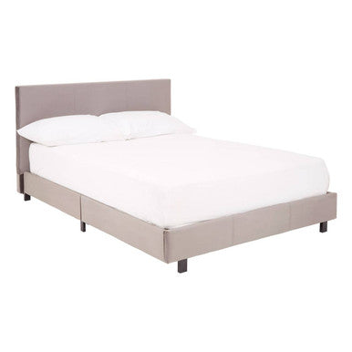 Orsina Napoli King Bed – Grey Upholstered Velvet Platform Bed