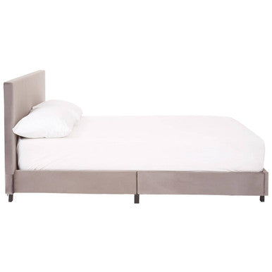 Orsina Napoli King Bed – Grey Upholstered Velvet Platform Bed