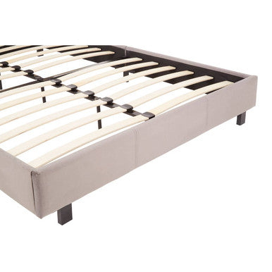 Orsina Napoli King Bed – Grey Upholstered Velvet Platform Bed