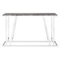 Orsina Ackley Console Table – Black Marble Top & Silver Stainless Steel