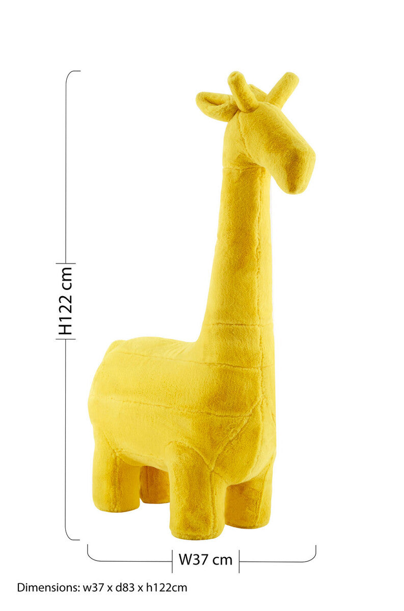 Orsina Jungle Safari Kids Giraffe Animal Stool – Yellow Eucalyptus Wood
