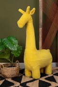 Orsina Jungle Safari Kids Giraffe Animal Stool – Yellow Eucalyptus Wood
