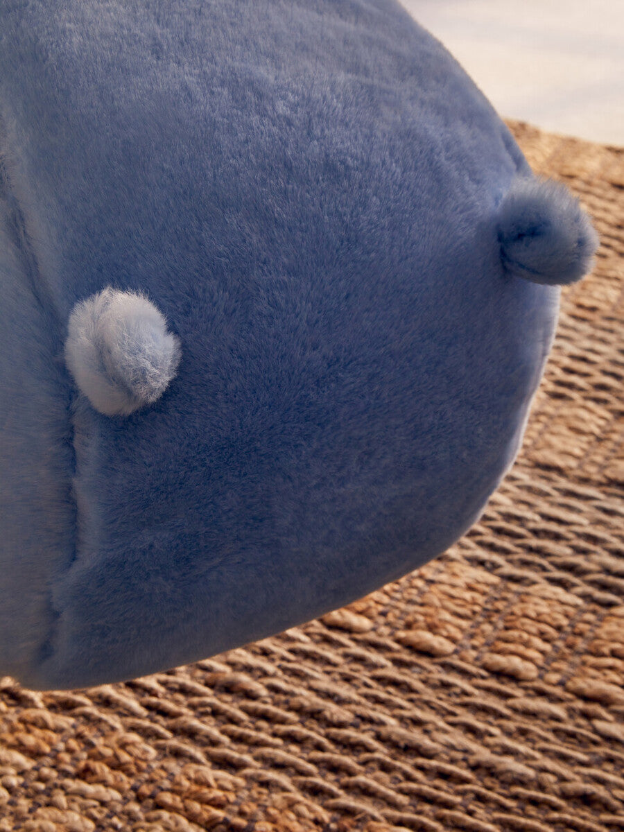 Orsina Hippo Animal Stool – Kids Blue Fabric Ottoman for Nursery