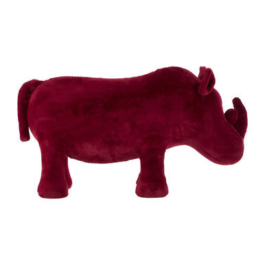 Orsina Rhino Animal Stool – Maroon Faux Fur Kids Playroom Seating