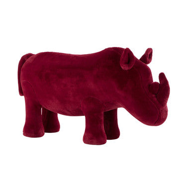 Orsina Rhino Animal Stool – Maroon Faux Fur Kids Playroom Seating