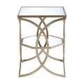 Orsina Zariah Side Table – Antique Silver Geometric Cross Design