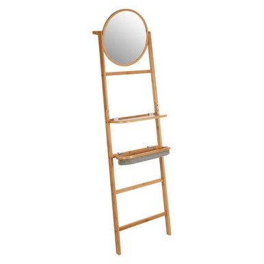 Orsina Carrick Ladder Towel Rack with Mirror and Foldable Trays