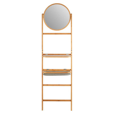 Orsina Carrick Ladder Towel Rack with Mirror and Foldable Trays