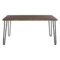 Orsina Borough Rustic Veneer Dining Table with Black Hairpin Legs