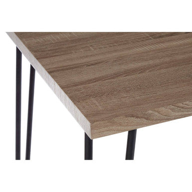 Orsina Borough Rustic Veneer Dining Table with Black Hairpin Legs