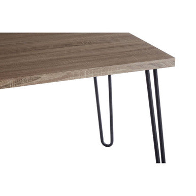 Orsina Borough Rustic Veneer Dining Table with Black Hairpin Legs