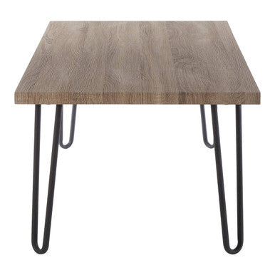 Orsina Borough Coffee Table – Industrial Veneer Top with Metal Legs