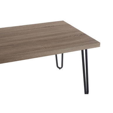 Orsina Borough Coffee Table – Industrial Veneer Top with Metal Legs