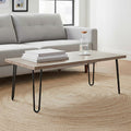 Orsina Borough Coffee Table – Industrial Veneer Top with Metal Legs