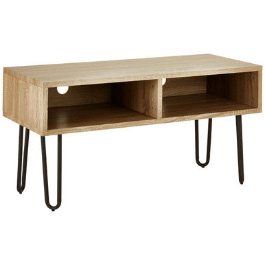 Orsina Borough Media Unit – Wood TV Stand with Black Hairpin Legs