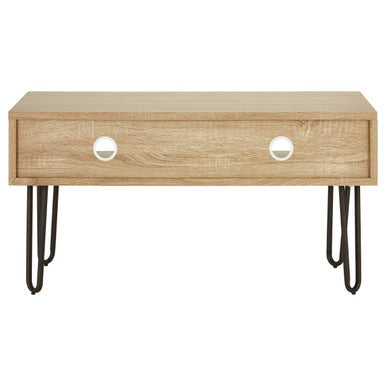 Orsina Borough Media Unit – Wood TV Stand with Black Hairpin Legs