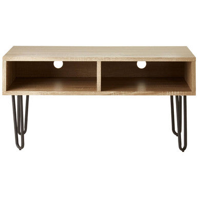 Orsina Borough Media Unit – Wood TV Stand with Black Hairpin Legs
