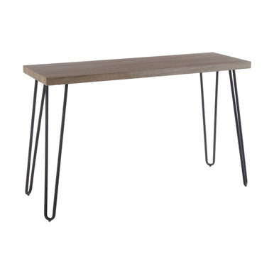 Orsina Borough Console Table – Industrial Wood Veneer & Hairpin Legs