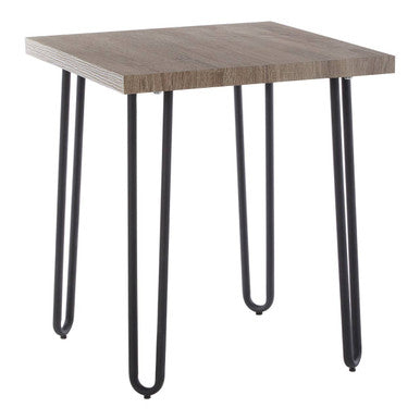 Orsina Borough Side Table – Natural Wood Top with Black Hairpin Legs