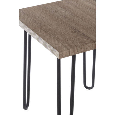 Orsina Borough Side Table – Natural Wood Top with Black Hairpin Legs