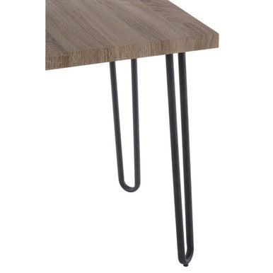 Orsina Borough Side Table – Natural Wood Top with Black Hairpin Legs