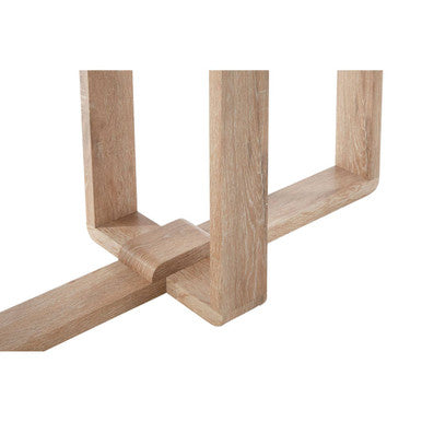 Orsina Barton Glass Console Table with Wood Effect Legs – Modern Scandi