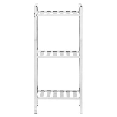 Orsina Dara 3 Tier Chrome Shelf Unit | Slatted Metal Storage Rack