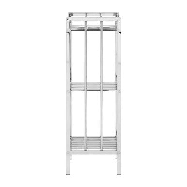Orsina Dara 3 Tier Chrome Shelf Unit | Slatted Metal Storage Rack