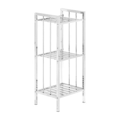 Orsina Dara 3 Tier Chrome Shelf Unit | Slatted Metal Storage Rack