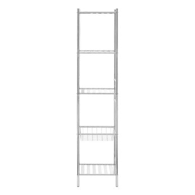 Orsina Dara 5 Tier Chrome Shelving Unit with Basket Storage Rack