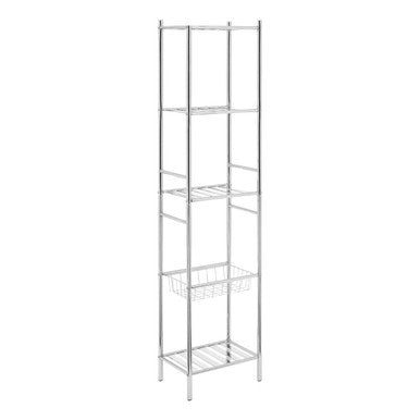 Orsina Dara 5 Tier Chrome Shelving Unit with Basket Storage Rack