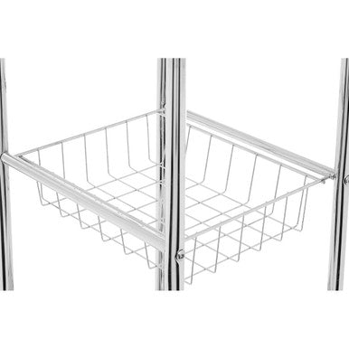 Orsina Dara 5 Tier Chrome Shelving Unit with Basket Storage Rack