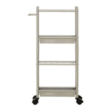 Orsina Dara 4 Tier Storage Trolley with 2 Baskets - Brushed Nickel