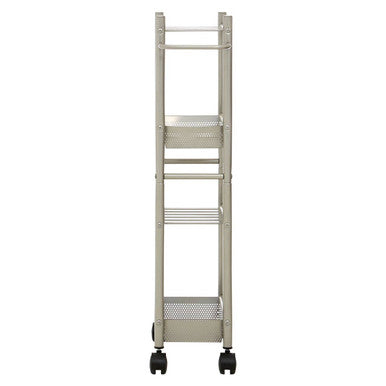 Orsina Dara 4 Tier Storage Trolley with 2 Baskets - Brushed Nickel