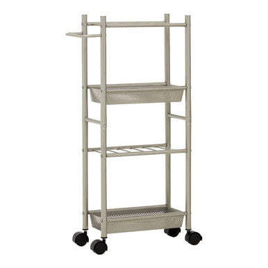 Orsina Dara 4 Tier Storage Trolley with 2 Baskets - Brushed Nickel