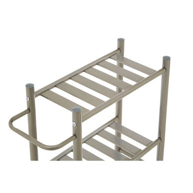 Orsina Dara 4 Tier Silver Metal Rolling Storage Trolley with Basket