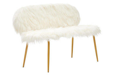 Orsina Sienna Modern Sofa | Light-Toned Fabric with Gold Finish Legs