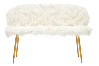 Orsina Sienna Modern Sofa | Light-Toned Fabric with Gold Finish Legs