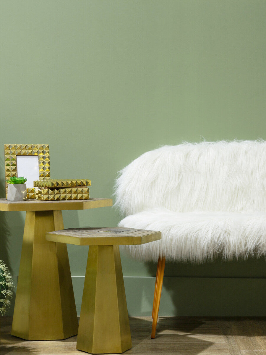 Orsina Sienna Modern Sofa | Light-Toned Fabric with Gold Finish Legs