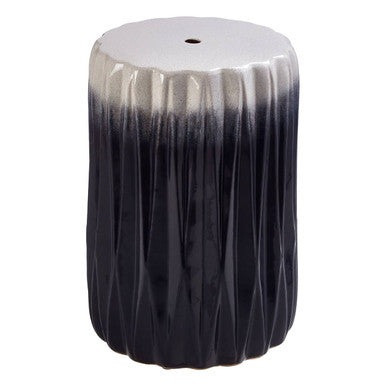 Orsina Azul Ombre Blue and White Ceramic Side Table and Stool