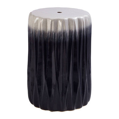 Orsina Azul Ombre Blue and White Ceramic Side Table and Stool