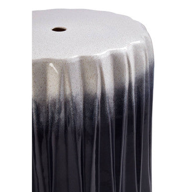Orsina Azul Ombre Blue and White Ceramic Side Table and Stool