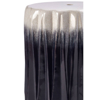 Orsina Azul Ombre Blue and White Ceramic Side Table and Stool